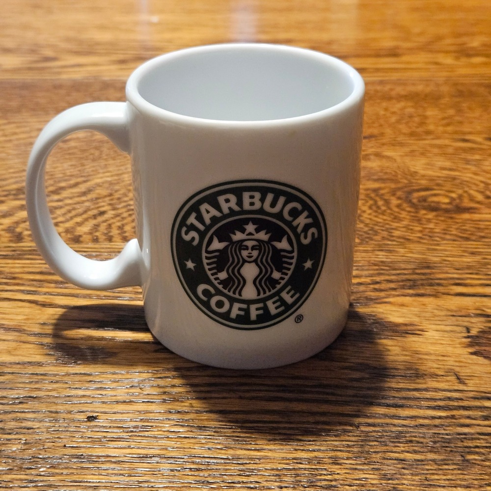 Starbucks Coffee 2005 Vintage Siren Logo White Ceramic Mug 9 oz Thailand